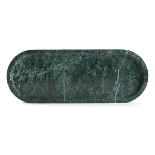 green marble tray